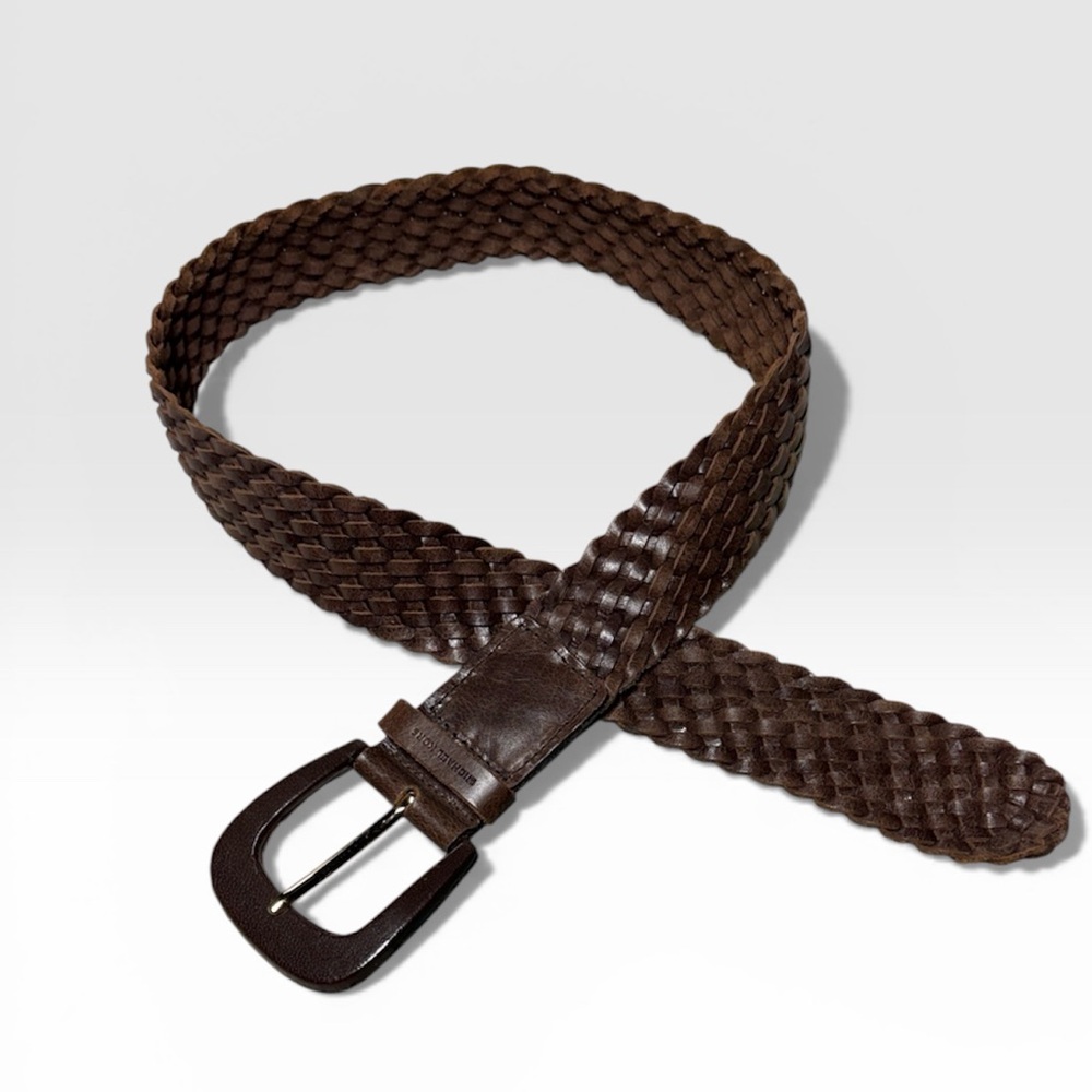 Michael Kors Brown Braided Leather Belt size small
